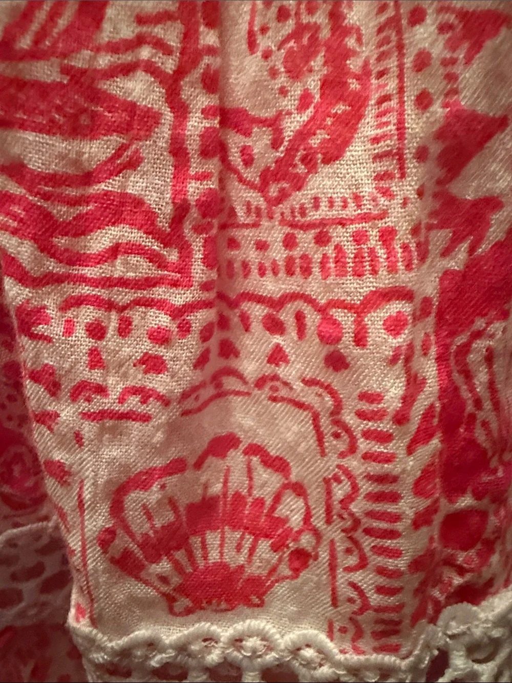 Lilly Pulitzer Pink Strapless Printed Tiered Sundress bright Red Color - Picture 3 of 3